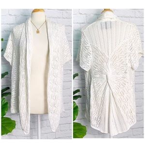 ANTHROPOLOGIE crochet butterfly waterfall cardigan
